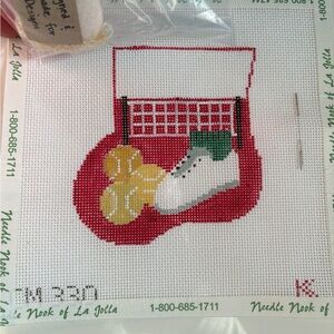 Tennis stocking Christmas  Needlepoint Canvas kit